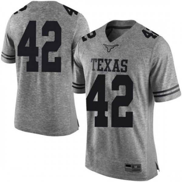 Men's University of Texas #42 Marqez Bimage Gray Limited NCAA Jersey
